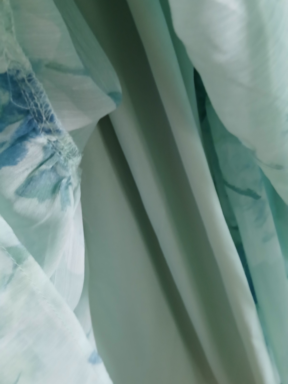 Light Aqua Floral Tiered Maxi Dress - Picture 4 of 6